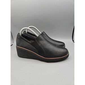 Clarks Women's Collection Mazy Squam Shoes Black Leather Comfort Sz 9 M